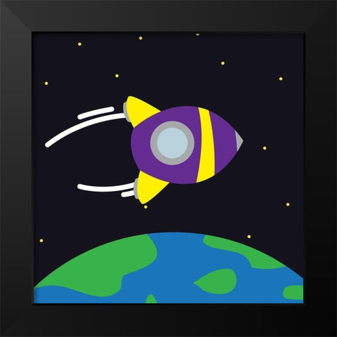 Into Space Mate Black Modern Wood Framed Art Print by Villa, Mlli
