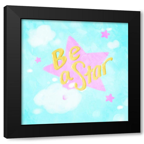 Be A Star Black Modern Wood Framed Art Print by Villa, Mlli