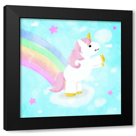 Unicorn Black Modern Wood Framed Art Print with Double Matting by Villa, Mlli