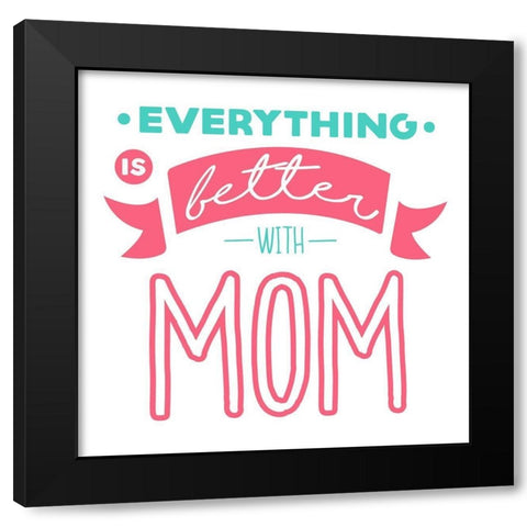 With Mom Black Modern Wood Framed Art Print by Villa, Mlli