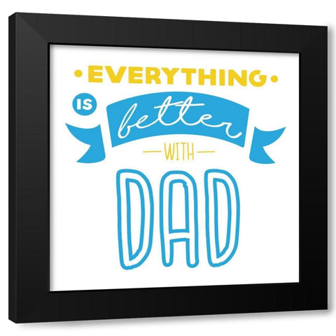 With Dad Black Modern Wood Framed Art Print with Double Matting by Villa, Mlli