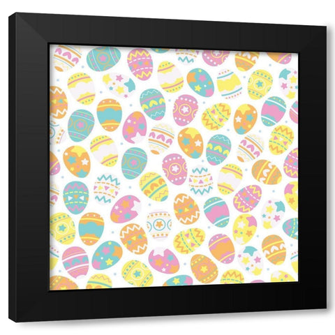 Easter Eggs Black Modern Wood Framed Art Print with Double Matting by Villa, Mlli
