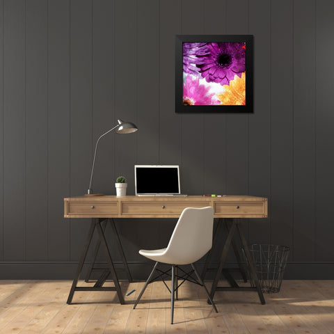 Look Flowers Black Modern Wood Framed Art Print by Villa, Mlli