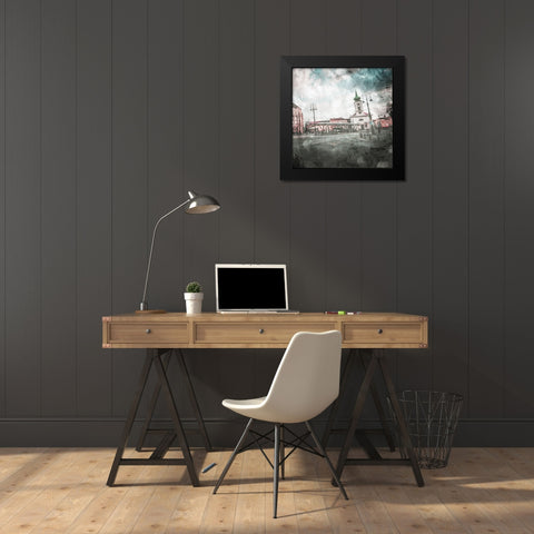 Budapest Streets Mate Black Modern Wood Framed Art Print by Villa, Mlli
