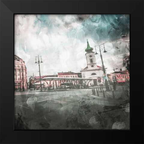 Budapest Streets Mate Black Modern Wood Framed Art Print by Villa, Mlli