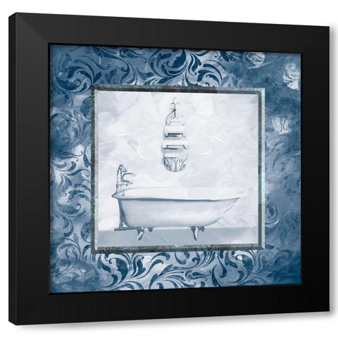 Calm Vintage Bath Black Modern Wood Framed Art Print with Double Matting by Villa, Mlli