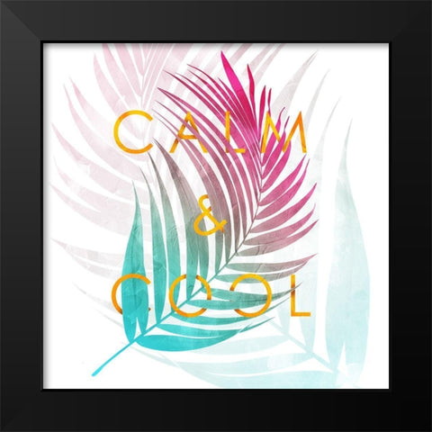 Calm And Cool Black Modern Wood Framed Art Print by Villa, Mlli