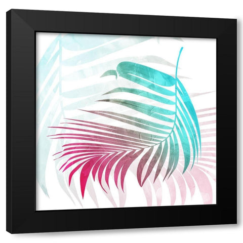 Bright Palms Mate Black Modern Wood Framed Art Print by Villa, Mlli