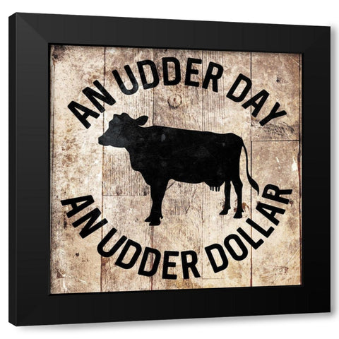 Udder Day Black Modern Wood Framed Art Print by Villa, Mlli