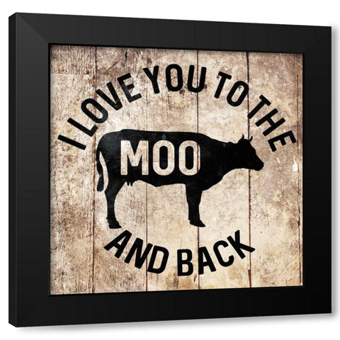 Moo And Back Black Modern Wood Framed Art Print with Double Matting by Villa, Mlli