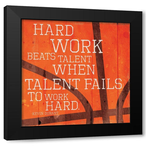 Hard Work Black Modern Wood Framed Art Print by Villa, Mlli