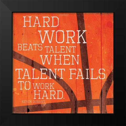 Hard Work Black Modern Wood Framed Art Print by Villa, Mlli
