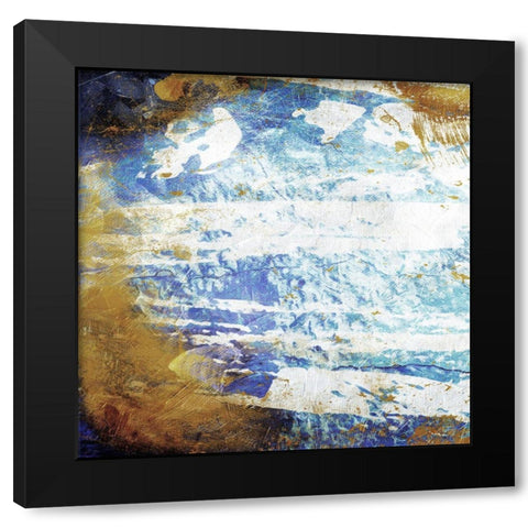 Gold Water Typhoon Black Modern Wood Framed Art Print by Villa, Mlli