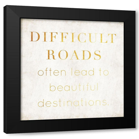 Difficult Roads Black Modern Wood Framed Art Print by Villa, Mlli