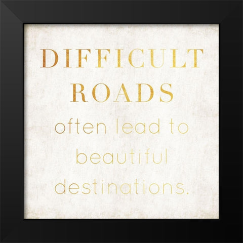 Difficult Roads Black Modern Wood Framed Art Print by Villa, Mlli