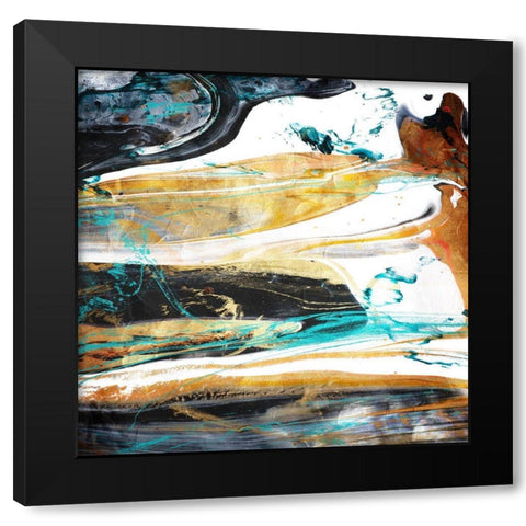 Teal Desert Mate Black Modern Wood Framed Art Print by Villa, Mlli