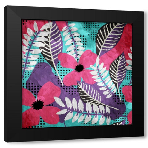 Flower Bunch Black Modern Wood Framed Art Print by Villa, Mlli