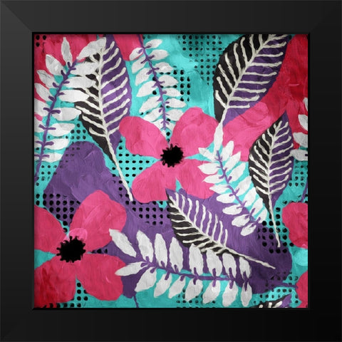 Flower Bunch Black Modern Wood Framed Art Print by Villa, Mlli
