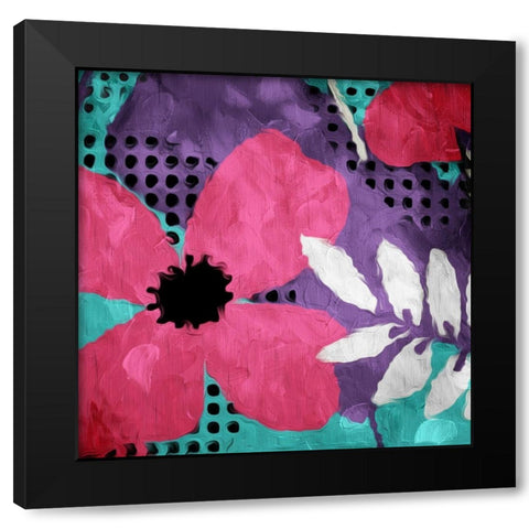 Flower Bunch Three Black Modern Wood Framed Art Print with Double Matting by Villa, Mlli