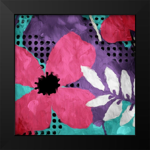 Flower Bunch Three Black Modern Wood Framed Art Print by Villa, Mlli