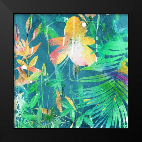Tropical Plants Mate Black Modern Wood Framed Art Print by Villa, Mlli