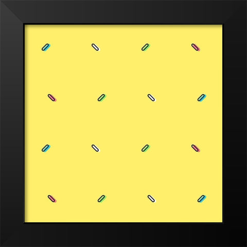Sprinkles On Yellow Black Modern Wood Framed Art Print by Villa, Mlli