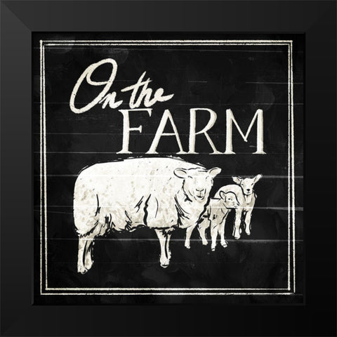 On The Farm Black Modern Wood Framed Art Print by Villa, Mlli