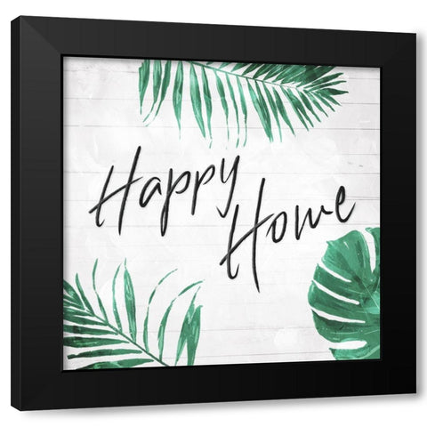 Happy Home Black Modern Wood Framed Art Print with Double Matting by Villa, Mlli