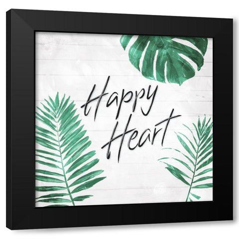 Happy Heart Black Modern Wood Framed Art Print with Double Matting by Villa, Mlli