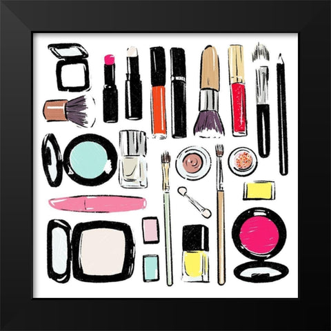Some More Make Up Tools Black Modern Wood Framed Art Print by Villa, Mlli