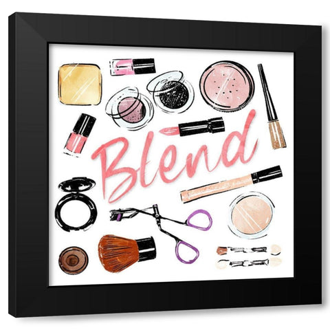 Blend Black Modern Wood Framed Art Print by Villa, Mlli