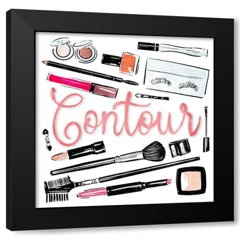 Contour Black Modern Wood Framed Art Print by Villa, Mlli