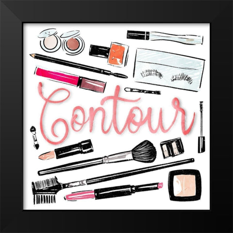 Contour Black Modern Wood Framed Art Print by Villa, Mlli