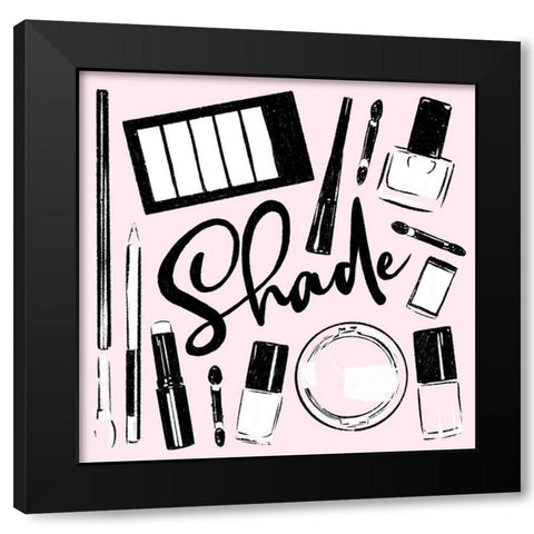 Shade Of Pink Black Modern Wood Framed Art Print by Villa, Mlli