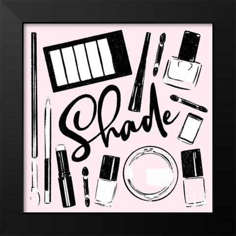 Shade Of Pink Black Modern Wood Framed Art Print by Villa, Mlli