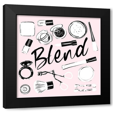 Blend Of Pink Black Modern Wood Framed Art Print with Double Matting by Villa, Mlli