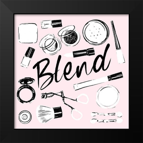 Blend Of Pink Black Modern Wood Framed Art Print by Villa, Mlli