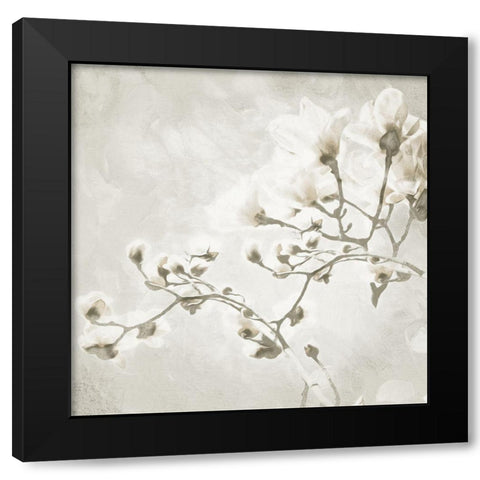 Cream Tree of White Flowers 1 Black Modern Wood Framed Art Print with Double Matting by Villa, Milli