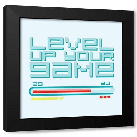 Level Up Black Modern Wood Framed Art Print with Double Matting by Villa, Mlli