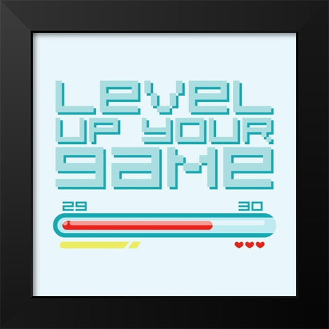 Level Up Black Modern Wood Framed Art Print by Villa, Mlli