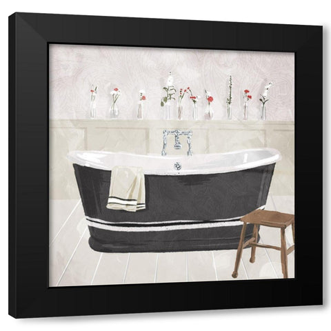Bathroom Florals Black Modern Wood Framed Art Print with Double Matting by Villa, Mlli