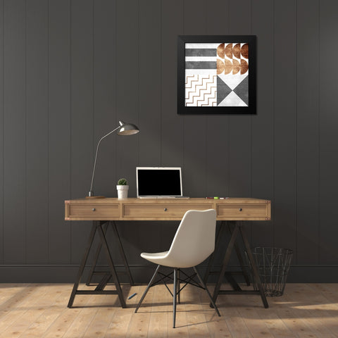 Modern Pattern Black Modern Wood Framed Art Print by Villa, Mlli
