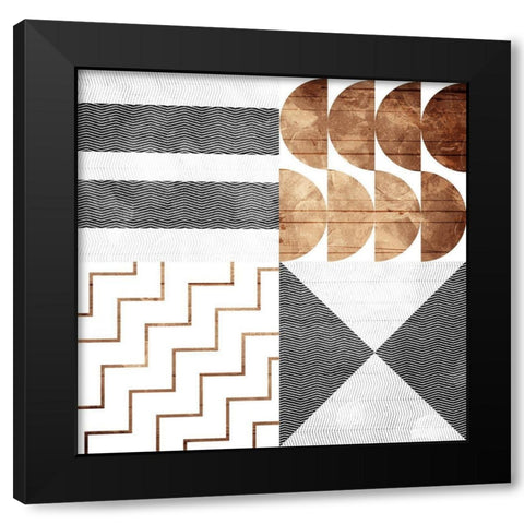Modern Pattern Black Modern Wood Framed Art Print with Double Matting by Villa, Mlli