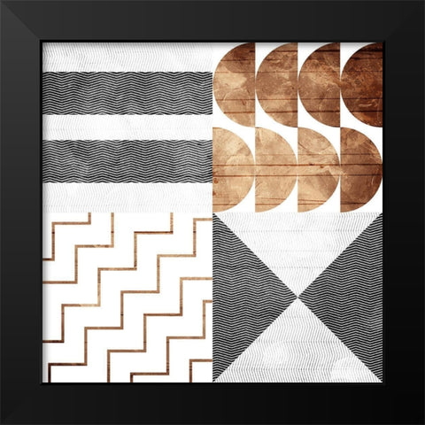 Modern Pattern Black Modern Wood Framed Art Print by Villa, Mlli