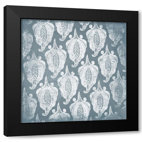 Floral Muted Pattern Black Modern Wood Framed Art Print by Villa, Mlli