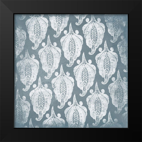 Floral Muted Pattern Black Modern Wood Framed Art Print by Villa, Mlli