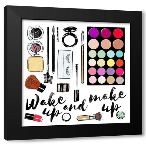 Wake Up Black Modern Wood Framed Art Print by Villa, Mlli