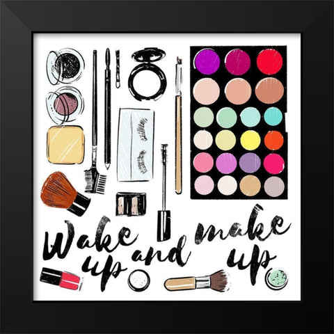 Wake Up Black Modern Wood Framed Art Print by Villa, Mlli