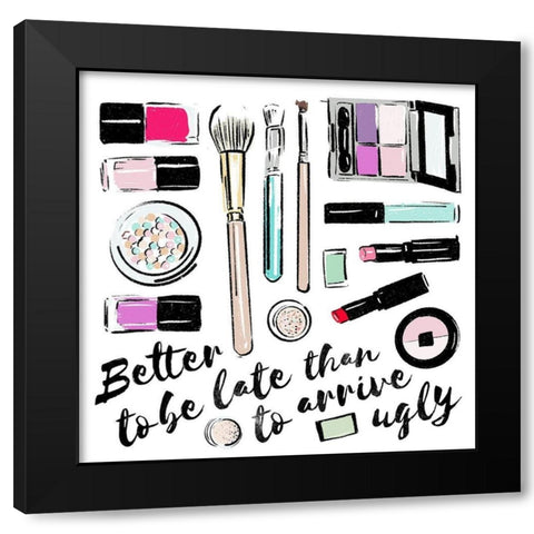 Arrive Ugly Black Modern Wood Framed Art Print by Villa, Mlli