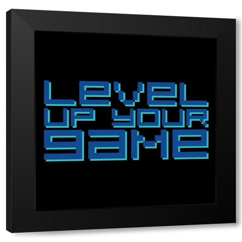 Level Up Black Modern Wood Framed Art Print by Villa, Mlli